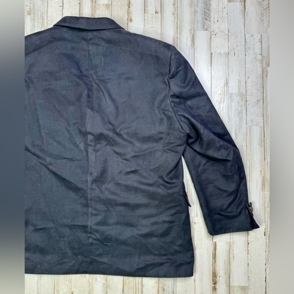 Andrew Fezza Suede Blazer 46R Black 3 Button Jacket - Picture 7 of 11